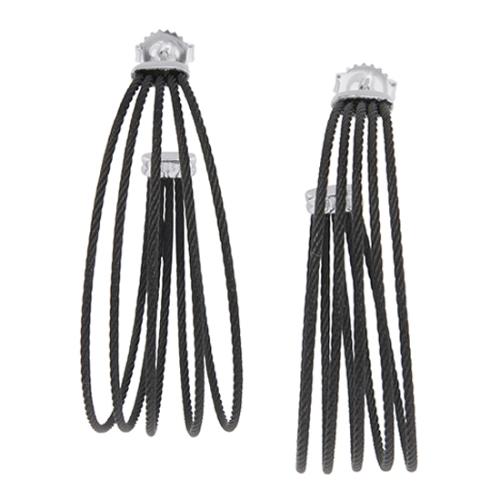 Alor 18kt White Gold Sterling Silver Cable Earrings