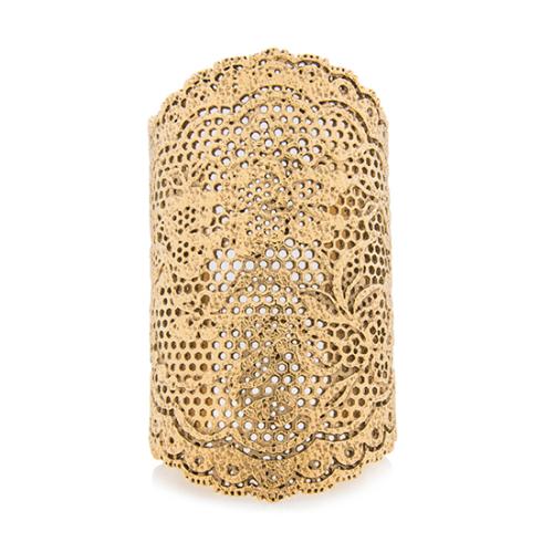 Aurelie Bidermann 18kt Gold-Plated Large Vintage Lace Cuff 