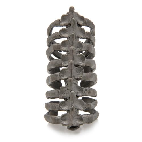 Bjorg Ruthenium-Plated Metal After Eden Double Spine Ring - Size 7 1/2