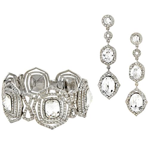 Carolee Lux Pave Flex Bracelet & Earring Set