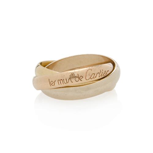 Cartier 18k Tri-Gold Trinity Ring - Size 6