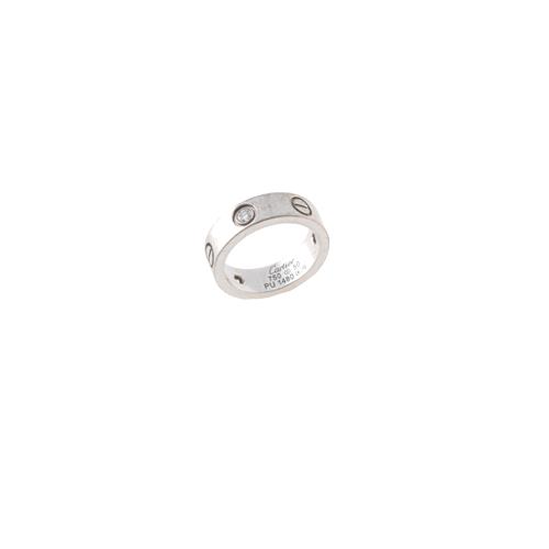 Cartier 18kt White Gold & Diamond Love Ring - Size 5 1/2