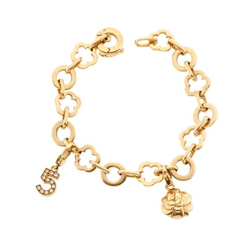 Chanel 18K Yellow Gold Profil de Camellia Bracelet