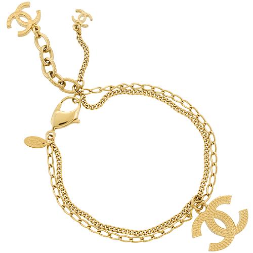 Chanel CC Gold Charm Bracelet