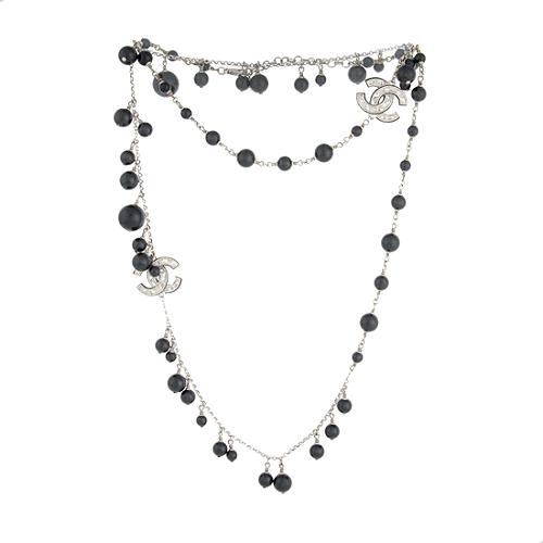 Chanel CC Logo Bead Sautoir Necklace
