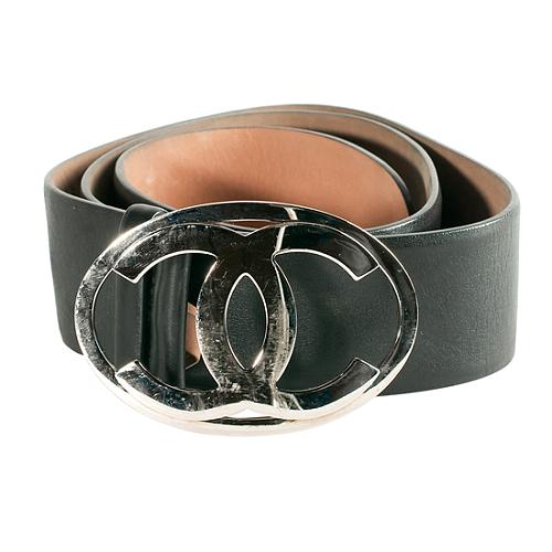 Chanel CC Logo Leather Belt - Size 34 / 85