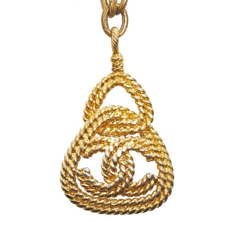 Chanel CC Mark Rope Triangle Necklace