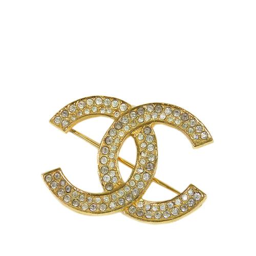 Chanel CC Rhinestone Brooch