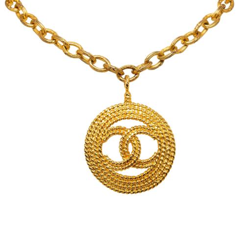 Chanel CC Round Pendant Necklace