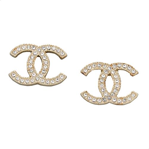 Chanel Gold-tone & Crystal Cc Earrings in Metallic