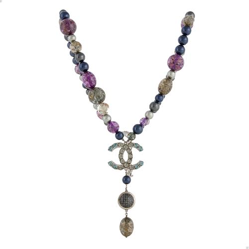 Chanel Cabochon Drop Necklace