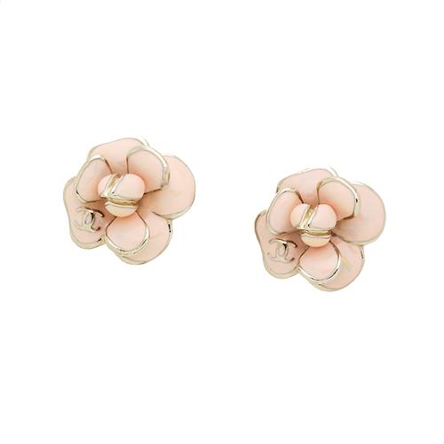 Chanel Camellia Clip On Earrings