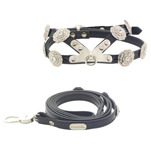 Chanel Camellia Dog Harness & Leash, Chanel Small_Leather_Goods