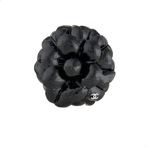 Chanel Coated Knit Camellia Brooch