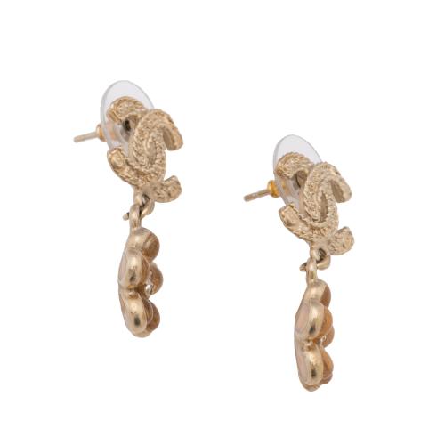 Chanel Coco Flower CC Drop Earrings