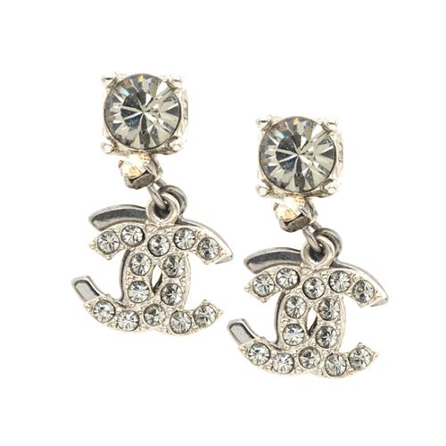 Chanel Crystal CC Drop Post Earrings