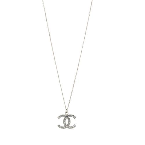 Chanel Crystal CC Logo Necklace