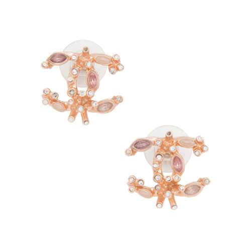 Chanel Crystal CC Stud Earrings - FINAL SALE