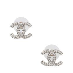 Chanel Crystal CC Stud Earrings