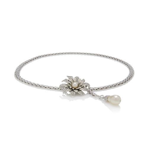 Chanel Crystal Encrusted Pearl Flower Belt