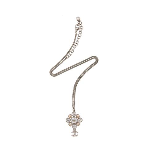 Chanel Crystal Pendant Drop Necklace