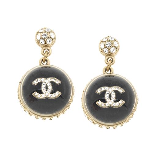 Chanel Crystal & Resin Ball Post Earrings