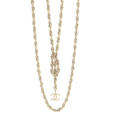 Chanel Double Lariat Chain Necklace 