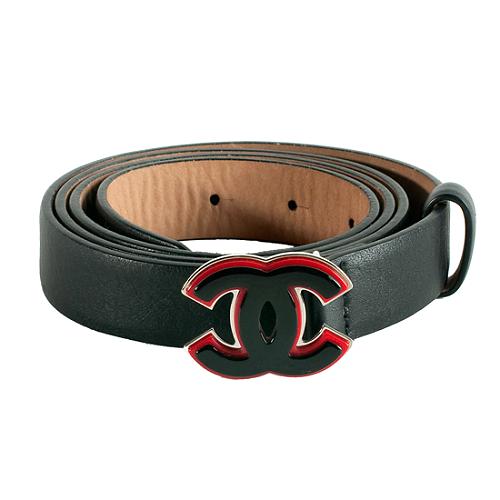 Chanel Enamel CC Leather Belt - Size 38 / 95