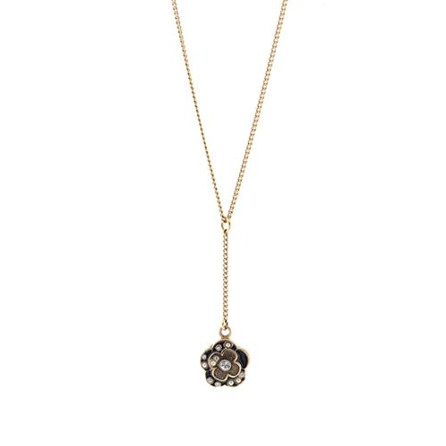 Chanel Enamel Camellia Drop Necklace