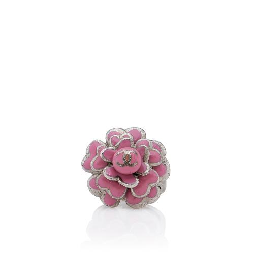 Chanel Enamel Camellia Ring - Size 6