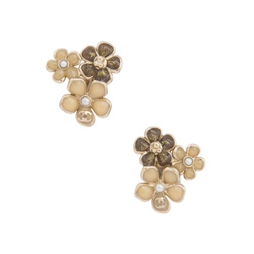 Chanel Flower Cluster Clip-On Earrings 