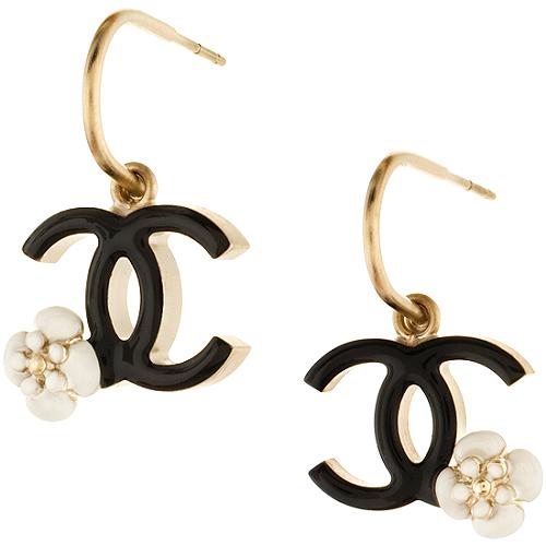 Chanel Flower Hoop Earrings