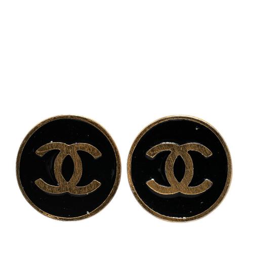 Chanel Gold Plated CC Clip On Earrings