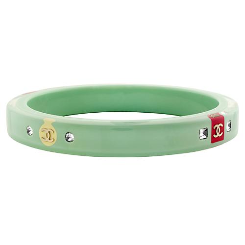 Chanel Green Lucite Bangle