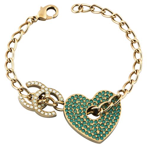 Chanel Heart and Logo Bracelet