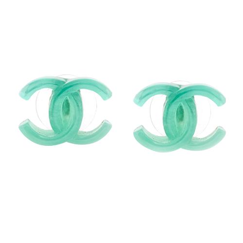 Chanel Jade Gripoix CC Earrings