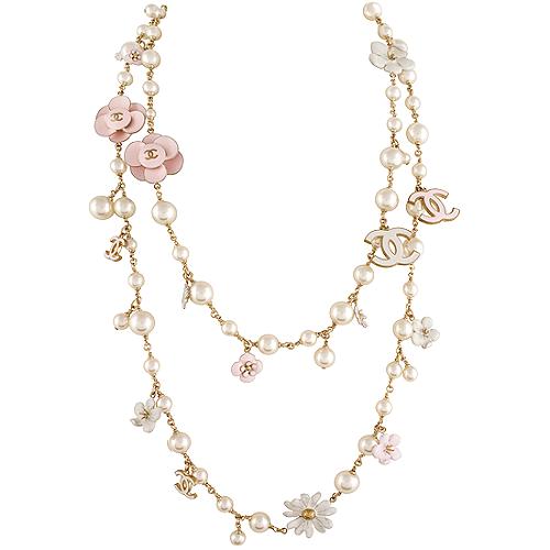 Chanel Long Flower & Pearl Necklace