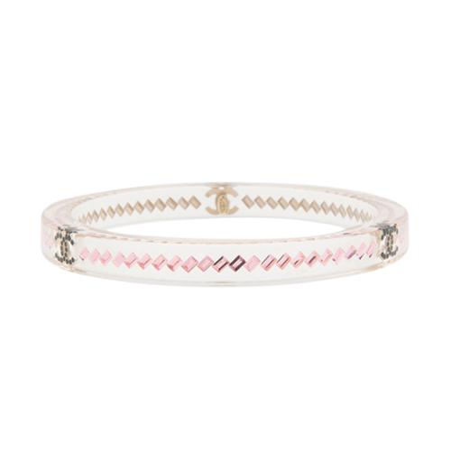 Chanel Lucite Crystal Bangle Bracelet