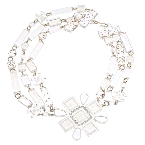 Chanel Lucite Triple Strand Statement Necklace