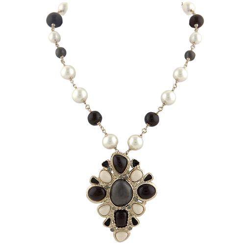 Chanel Multi Stone Pendant Necklace