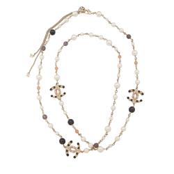 Chanel Pearl Crystal CC Long Necklace