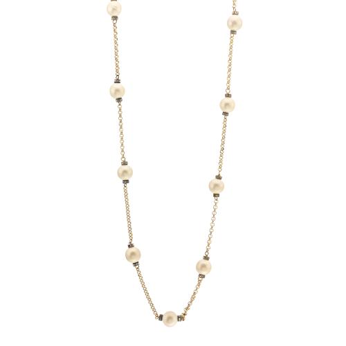 Chanel Pearl Crystal Station Necklace