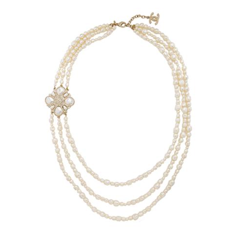 Chanel Pearl Medallion Necklace 