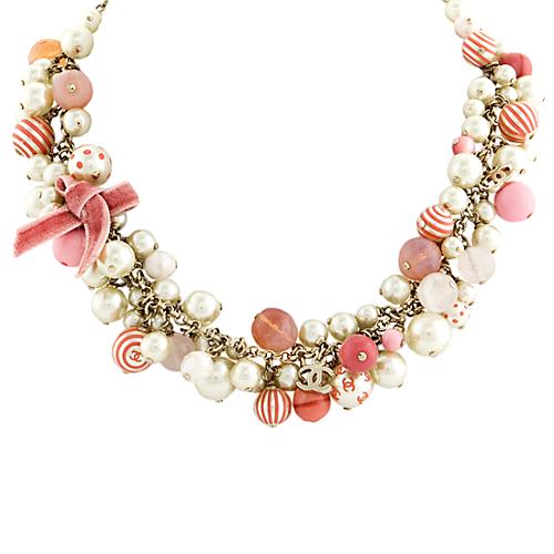 Chanel Pink Pearl Necklace
