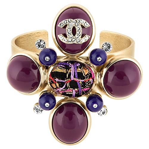 Chanel Purple Cross Bracelet