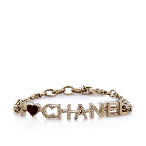 Chanel Quilted I Heart Chanel Logo Bracelet