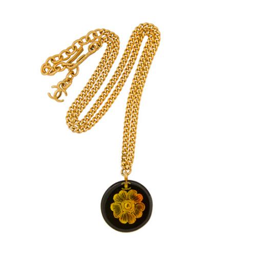 Chanel Resin Flower Pendant Necklace