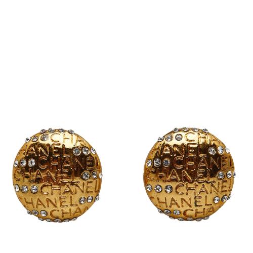 Chanel Rhinestone CC Clip On Earrings