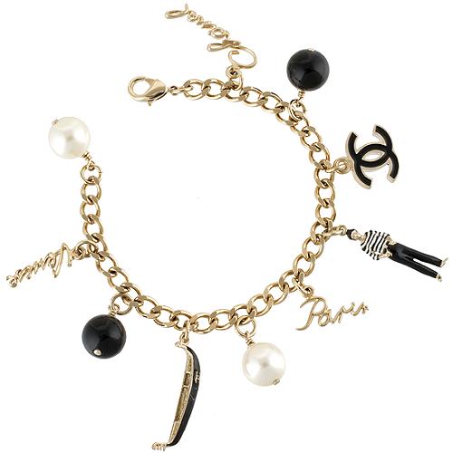 Chanel Sculpted Coco Chanel Charm Bracelet