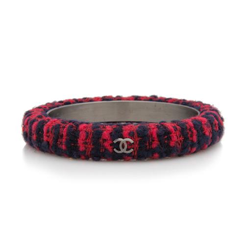 Chanel Tweed Bangle Bracelet